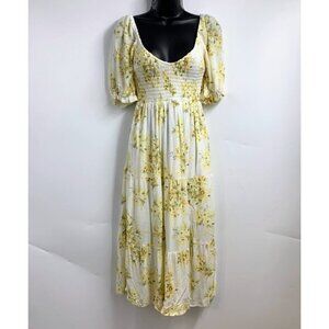 Abercrombie & Fitch Yellow Floral Midi Dress